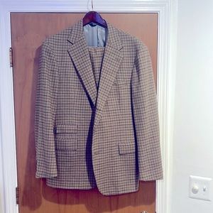 Polo Window Pane Double Vented Ticket Pocket Suit 46L and 36x34